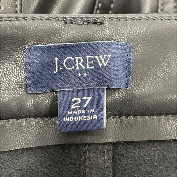 J.Crew Womens Black Faux Leather Pants Slim Fit Cropped Size 27 - Picture 6 of 8